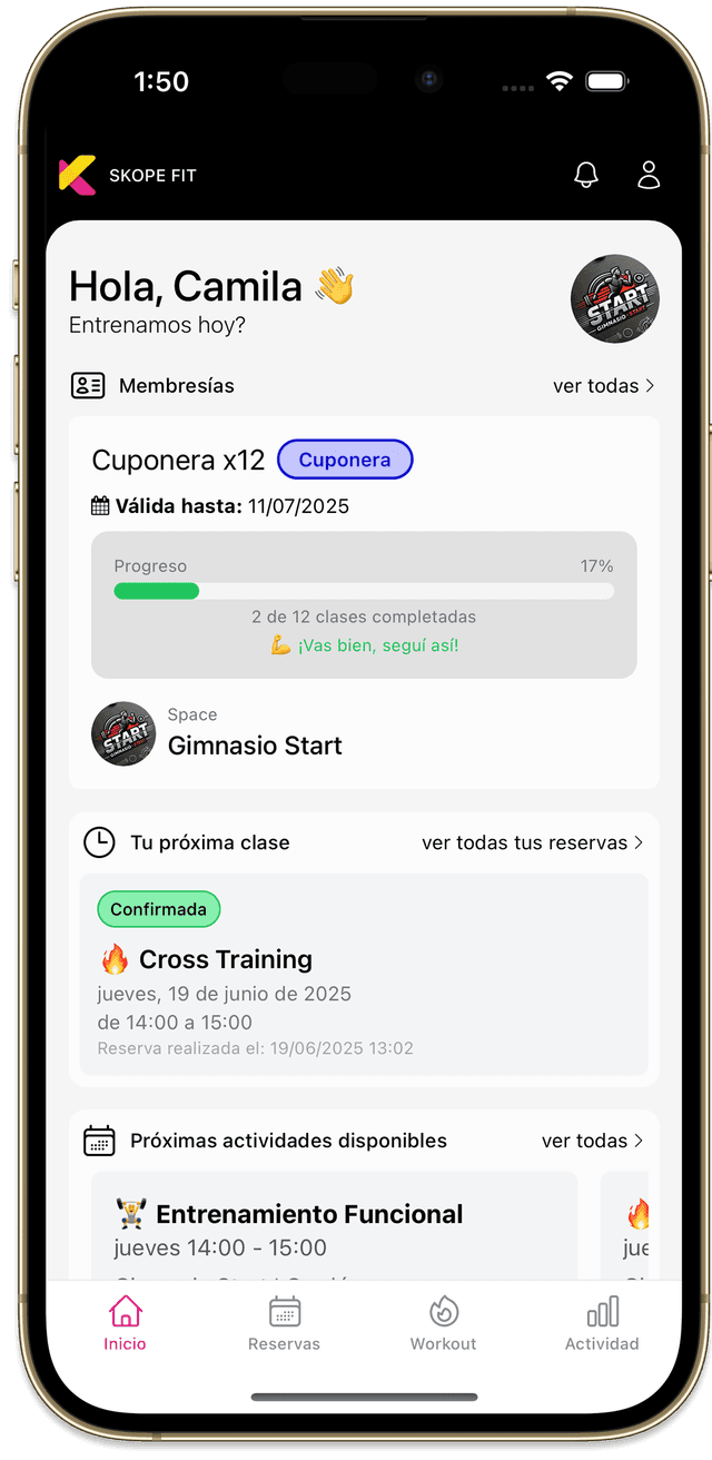 App de Skope Fit para miembros